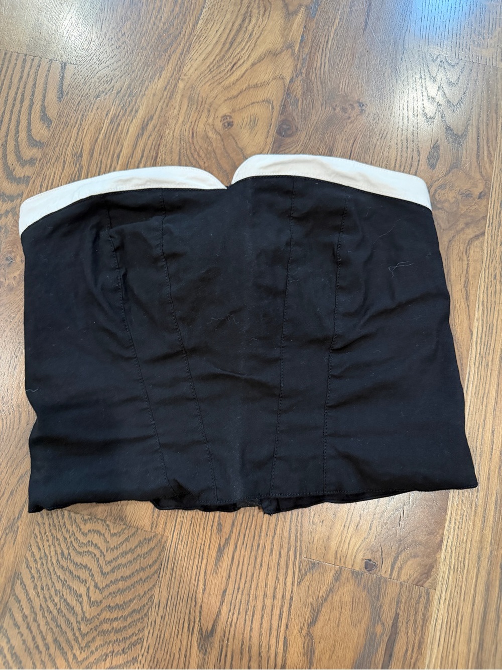 Anthropologie Maeve Black Strapless Bustier with White Trim